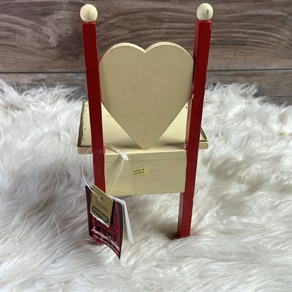 Homespun Creations Wooden Chair 8 1/2” Tall” for Dolls or Decoration